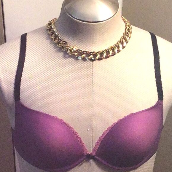 34C Cosmopolitan Fun Fearless Feather Light Purple/Pink Convertible Push Up Bra - Picture 1 of 14